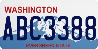 WA license plate ABC3388