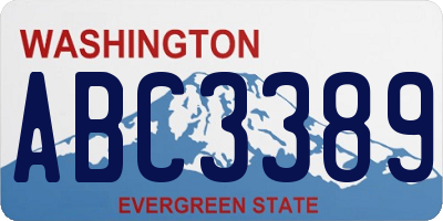 WA license plate ABC3389
