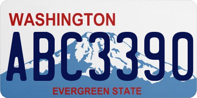 WA license plate ABC3390