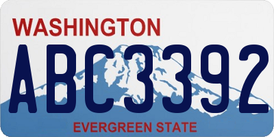 WA license plate ABC3392