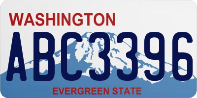 WA license plate ABC3396