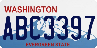 WA license plate ABC3397