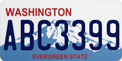 WA license plate ABC3399