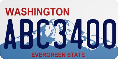 WA license plate ABC3400