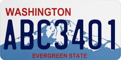 WA license plate ABC3401