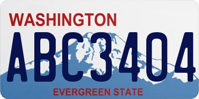 WA license plate ABC3404