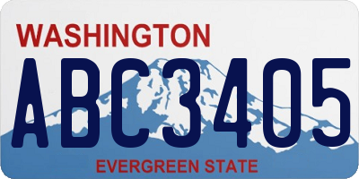 WA license plate ABC3405