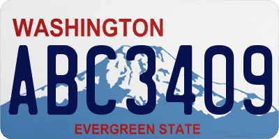WA license plate ABC3409