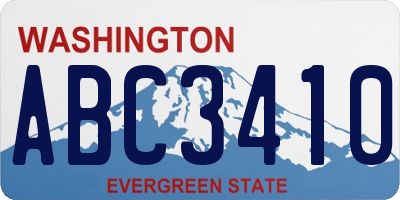 WA license plate ABC3410