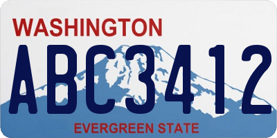 WA license plate ABC3412