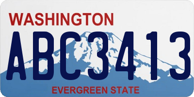 WA license plate ABC3413