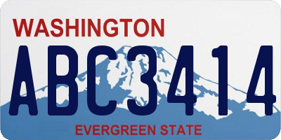 WA license plate ABC3414
