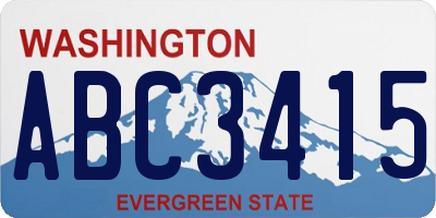 WA license plate ABC3415
