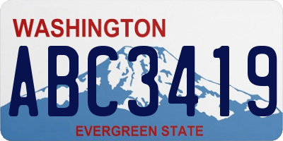 WA license plate ABC3419