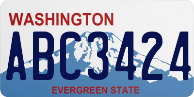 WA license plate ABC3424