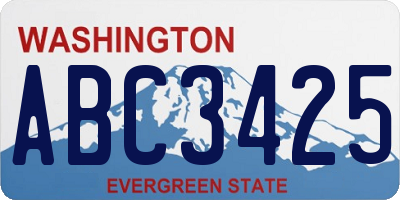 WA license plate ABC3425