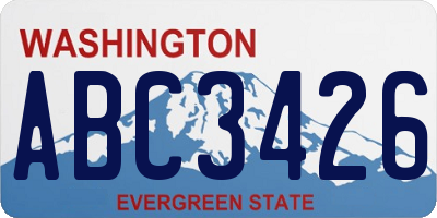 WA license plate ABC3426