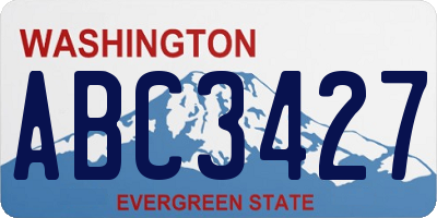 WA license plate ABC3427