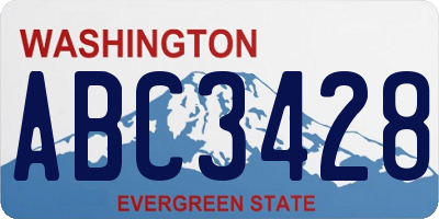 WA license plate ABC3428