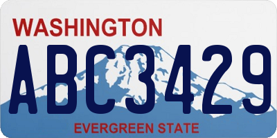 WA license plate ABC3429