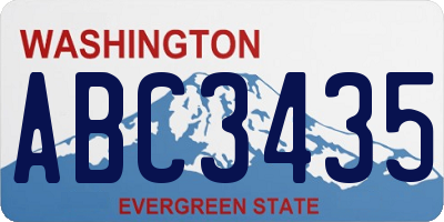WA license plate ABC3435