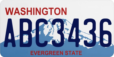 WA license plate ABC3436