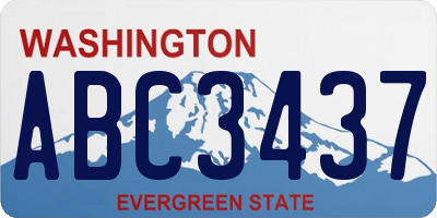 WA license plate ABC3437
