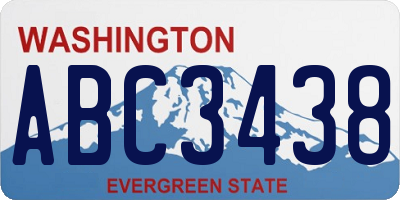 WA license plate ABC3438