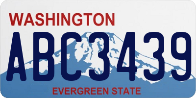 WA license plate ABC3439