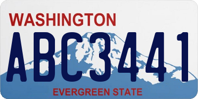 WA license plate ABC3441