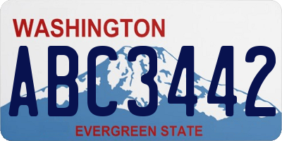 WA license plate ABC3442