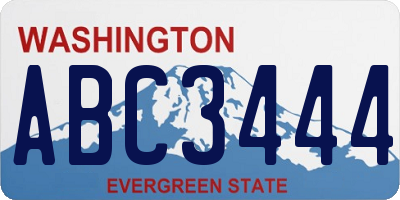 WA license plate ABC3444