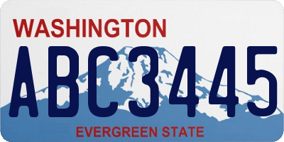 WA license plate ABC3445