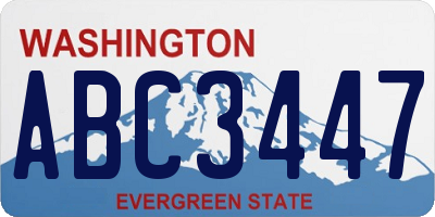 WA license plate ABC3447