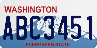 WA license plate ABC3451
