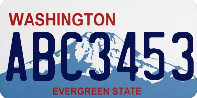 WA license plate ABC3453