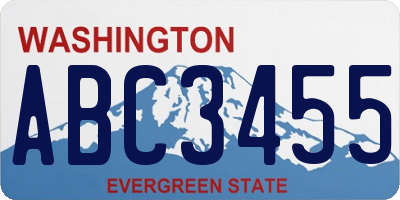 WA license plate ABC3455