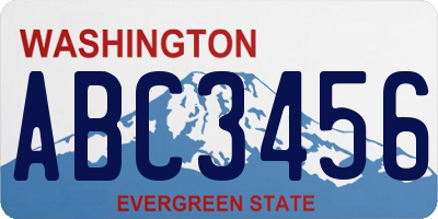 WA license plate ABC3456