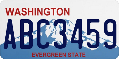WA license plate ABC3459