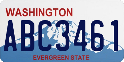 WA license plate ABC3461