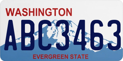 WA license plate ABC3463