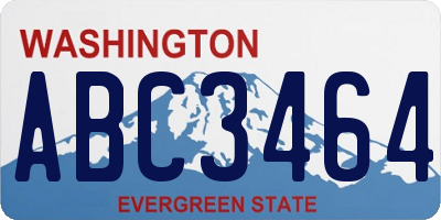 WA license plate ABC3464