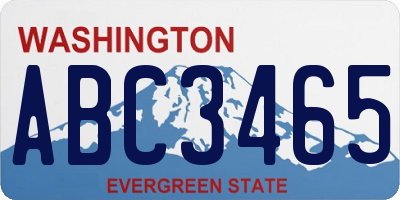 WA license plate ABC3465