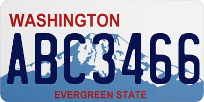 WA license plate ABC3466