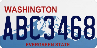 WA license plate ABC3468