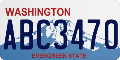 WA license plate ABC3470