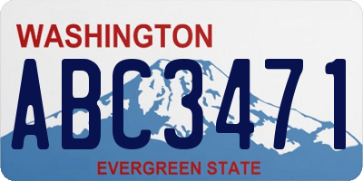 WA license plate ABC3471