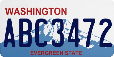WA license plate ABC3472