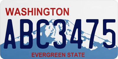 WA license plate ABC3475