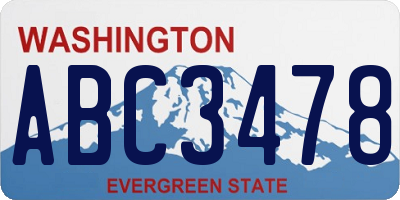 WA license plate ABC3478